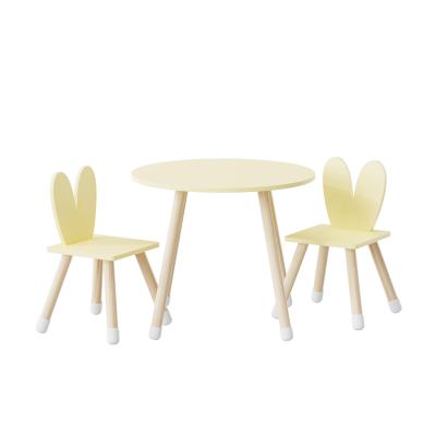 Kids Wooden Table And Rabbitor Chair Set Wooden Activity Play Table Set Children Wooden Multi-Activity Table