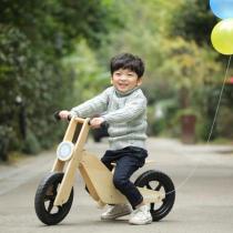 Wooden Balance Bike for Toddlers 2-4 Years Old Toddler Kids Balance Bike with PU Seat