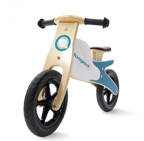 Blue Color Children Balance Bike For Children 2-4 Years Old Wooden Balance Bike with Comfortable PU