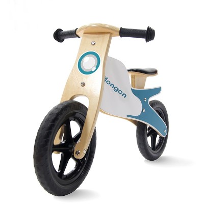 Blue Color Children Balance Bike For Children 2-4 Years Old Wooden Balance Bike with Comfortable PU Seat Wooden Toddler Bike With EVA Tyre