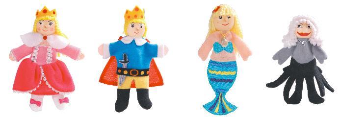 Wooden Finger Puppets Set "Little Mermaid"