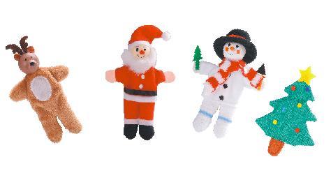 Wooden Finger Puppets Set "Christmas"