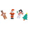 Forestoy Wooden Finger Puppets Set "Christmas" 4pcs Small Toys for Kids Finger