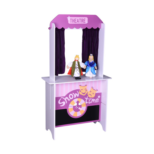 Forestoy Wooden 2 in 1 Theatres & Shops Wooden Play Shops and Theatres Reversible Pretend