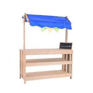 Outdoor Wooden Pretend Play Market Grocery Store Playset Kids Play Store Wooden Supermarket Playset Wooden Kindergarten Furniture