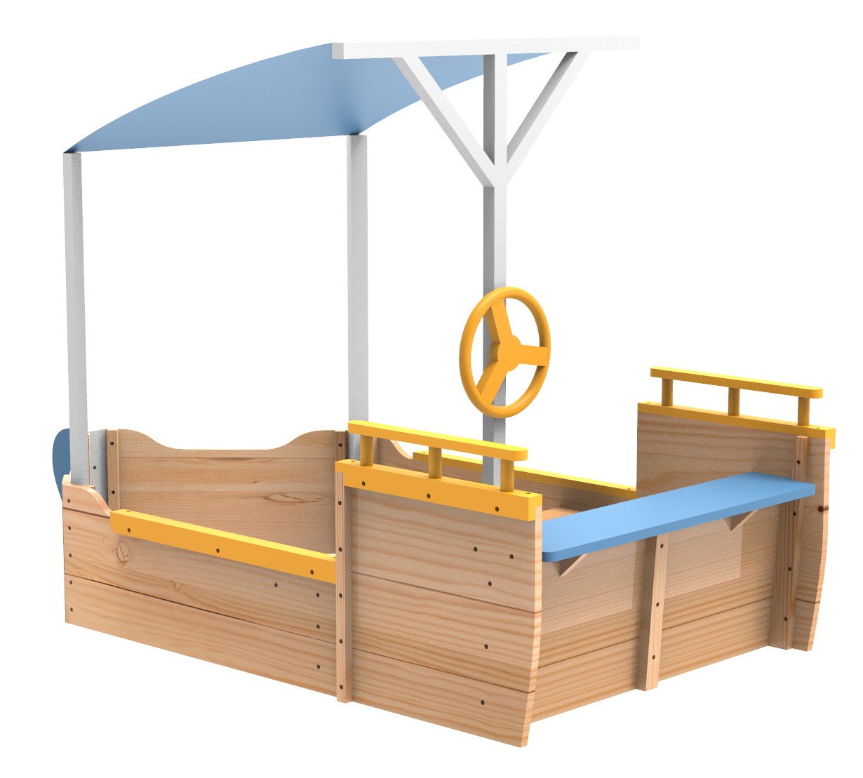 Pirate Ship Wooden Sandbox