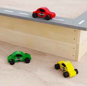 2 in 1 Multifunctional Wooden Sandbox Outdoor Wooden Sandpit with Wooden Car Toys