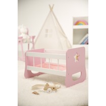 Forestoy Doll Furniture Baby Doll Cradle Wooden Furniture & Accessories for 18 inch Doll Pink