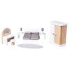 Wooden Dollhouse Furniture Set "Bedroom" Dollhouse Accessories Pretend Play Furniture Toys