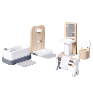 Wooden Dollhouse Furniture Set 