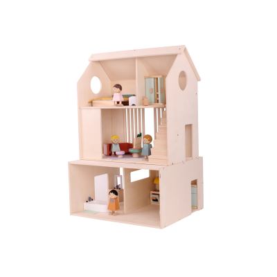 Forestoy Three-Storey Doll House Toy for Kids 3+ years Wooden DIY Dollhouse