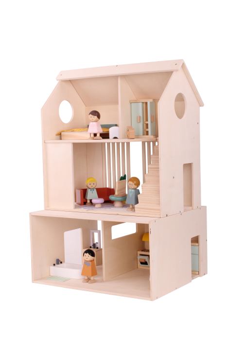 Forestoy Three-Storey Doll House Toy for Kids 3+ years Wooden DIY Dollhouse