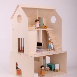 Forestoy Three-Storey Doll House Toy for Kids 3+ years Wooden DIY Dollhouse