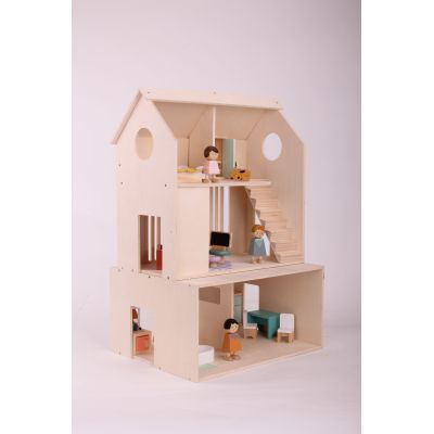Forestoy Three-Storey Doll House Toy for Kids 3+ years Wooden DIY Dollhouse