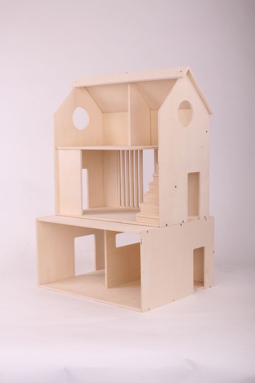 Forestoy Three-Storey Doll House Toy for Kids 3+ years Wooden DIY Dollhouse