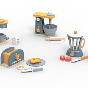 Forestoy Wooden Coffee Maker Set Multi - Pretend Play Kitchen Accessories Kids Coffee Maker