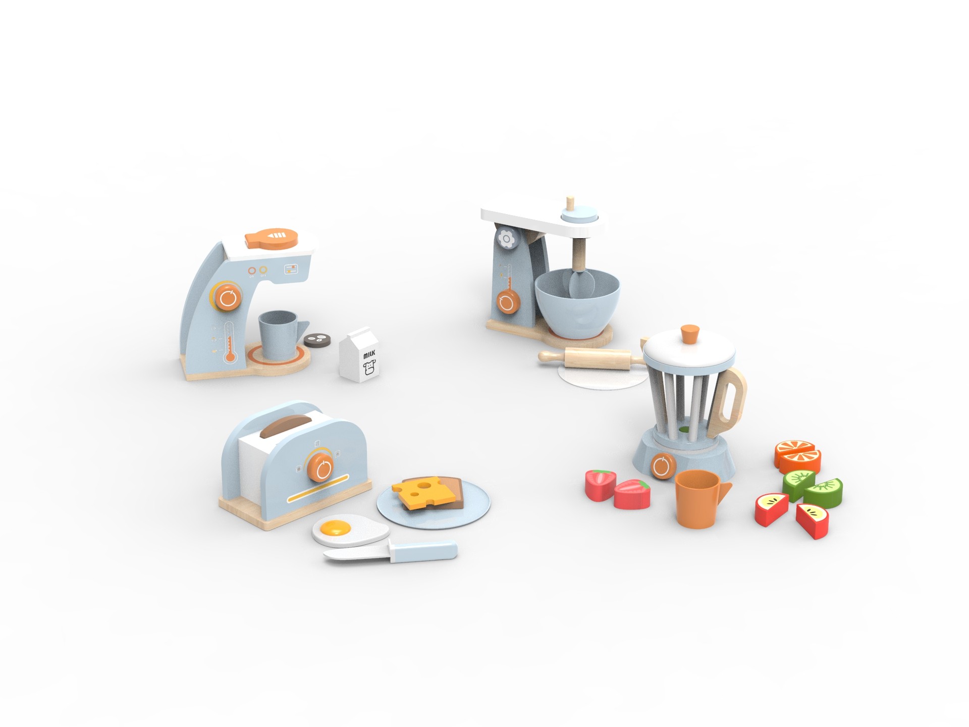 Play set kitchen toys wooden