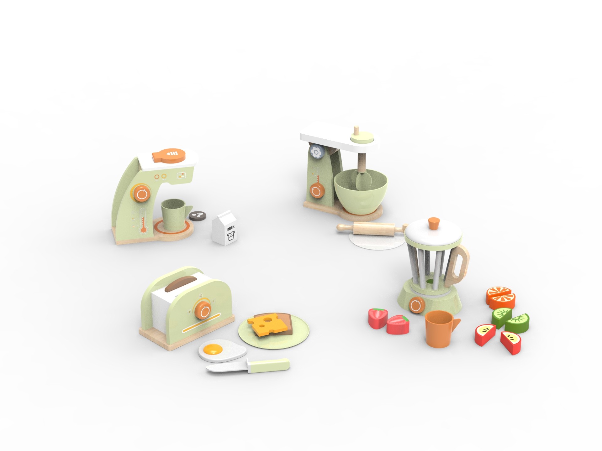 Play set kitchen toys wooden