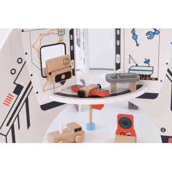 Forestoy Wooden Rocket Toy Four-stage Rocket Ship Pretend Play Rocket Toy for Kids