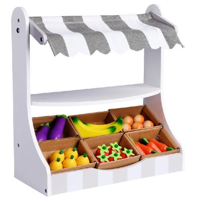 Forestoy Wooden Play Shop Pretend Play Shop Store and Market Playing with Fruits and Vegitables