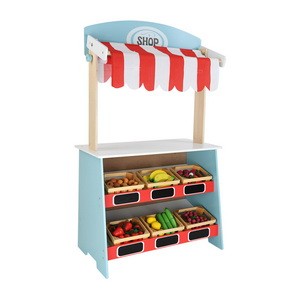 Forestoy Wooden 2 in 1 Theatre & Shop Wooden Play Shop and Theatre