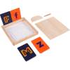 Montessori Sand Letter Formation Sand Tray with Lid Deep Wooden Sand Writing Trays