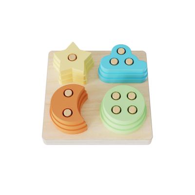 Wooden Shape Sorting Montessori Toys Color Recognition Blocks Matching Puzzle