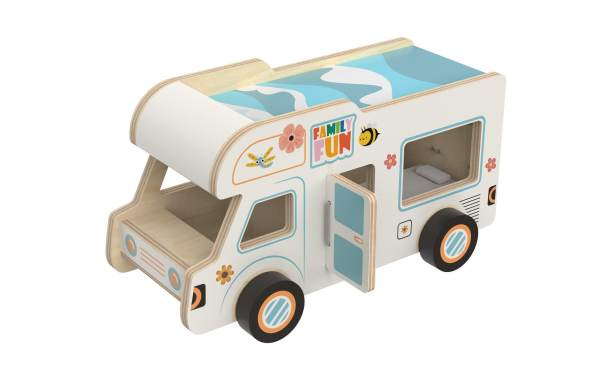 Wooden Camper Van with Detachable Surfboard  Fun Indoor Camping or Travel RV Adventure- Ages 3+ Xmas Gift