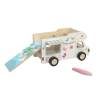 Wooden Camper Van with Detachable Surfboard  Fun Indoor Camping or Travel RV Adventure