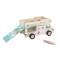 Wooden Camper Van with Detachable Surfboard  Fun Indoor Camping or Travel RV Adventure