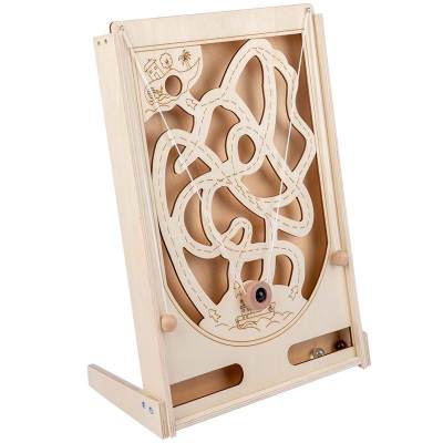 Labyrinth Game Wooden Board Games Children  Maze Puzzle Toys Interactive Maze Beads Game Wooden Maze Ball Game Toy for Kids Labyrinth Plaything Pirate Jigsaw Puzzle 3D