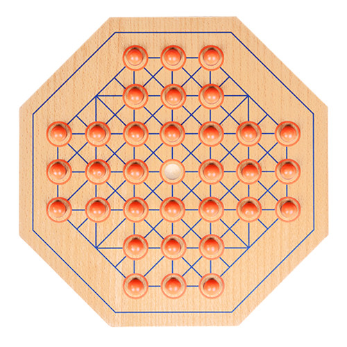 Wooden Solitaire Game - 32 Piece Solitaire Board Game with Wooden Pegs