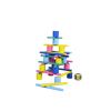 Wooden Tower Stacking Game Montessori Building Blocks with Dice Tower Toy