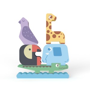 Wooden Wooden Forest Animal Wooden Stacking Tower Activities Toy | Great Gift for Kids and Toddlers