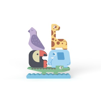 Wooden Wooden Forest Animal Wooden Stacking Tower Activities Toy | Great Gift for Kids and Toddlers