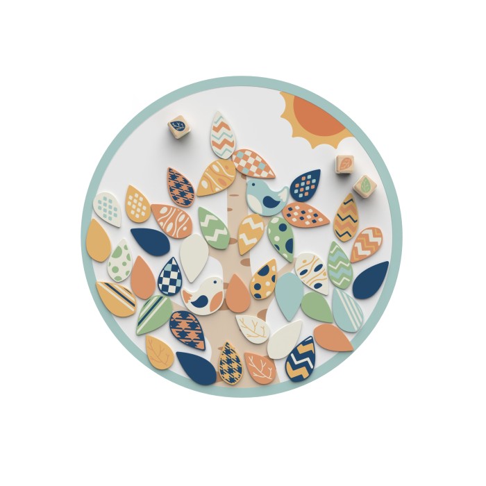 Colourful Leaves Game Educational Colour Sorting Wooden Leaves Toy with 3 Colors Matching