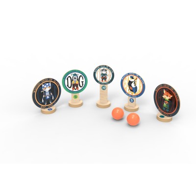 Forestoy Wooden Throwing Game | Pirate Animal Targets | Kids Coordination & Family Fun | OEM