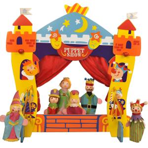 Forestoy Wooden Tabletop Wooden Puppet Theatres Castle Toy