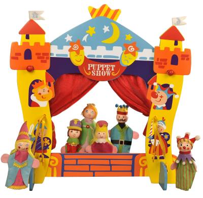 Forestoy Wooden Tabletop Wooden Puppet Theatres Castle Toy