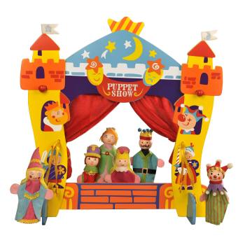 Forestoy Wooden Tabletop Wooden Puppet Theatres Castle Toy