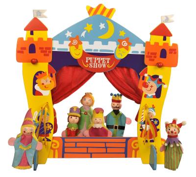 Forestoy Wooden Tabletop Wooden Puppet Theatres Castle Toy