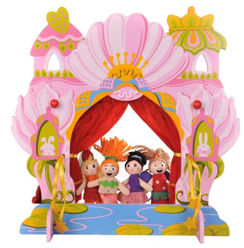 Wooden Puppet Theatres Fairyland Tabletop Puppet Theatre Show Toys