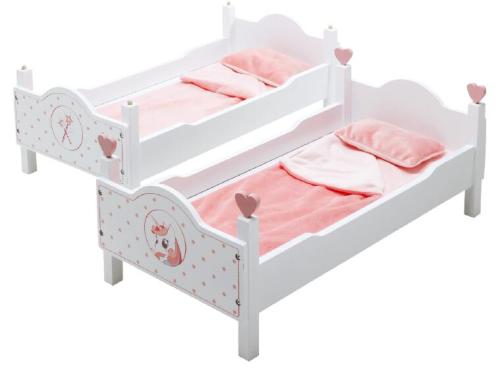 Doll Stackable Bunk Bed "Unicorn" - Doll Bunk Bed for 18 Inch Dolls Complete with Linens, Pajamas, and Shelves, Fits American Girl Doll