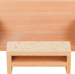 Wooden Miniature Dollhouse Furniture Set Bed Room Accessories Pretend Toys