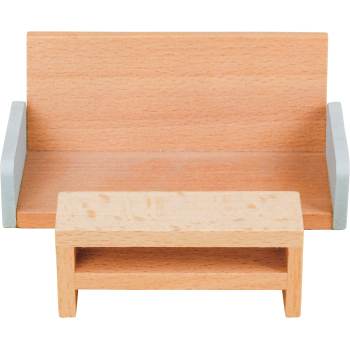 Wooden Miniature Dollhouse Furniture Set Bed Room Accessories Pretend Toys