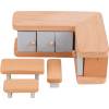 Wooden Miniature Dollhouse Furniture Set Bed Room Accessories Pretend Toys