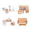Wooden Miniature Dollhouse Furniture Set Bed Room Accessories Pretend Toys