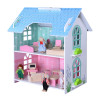 Forestoy Wooden 2 Storey Dollhouse for Kids Wooden Pretty Doll's House DIY Pretend