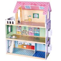 Forestoy 3-Storey Doll's House Dollhouse for Kids Doll House DIY Pretend
