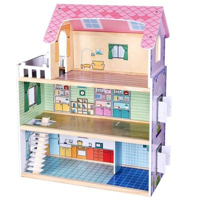 Forestoy 3-Storey Doll's House Dollhouse for Kids Doll House DIY Pretend